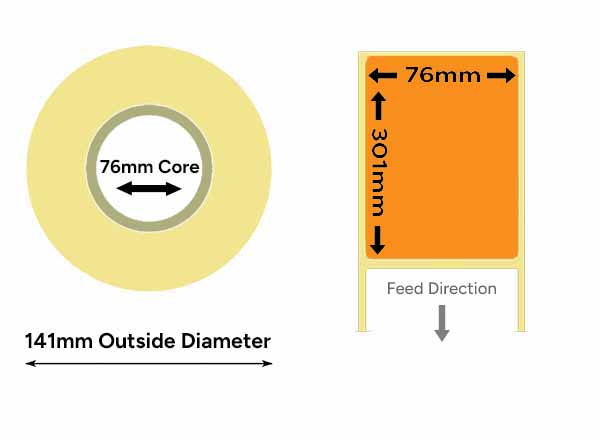 Racking Labels Orange 76mm x 301mm