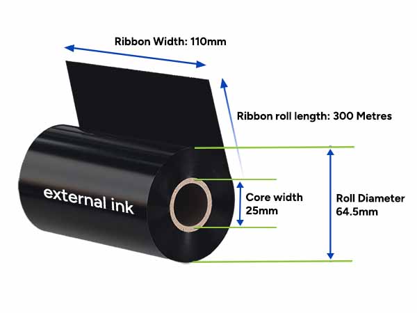 Red ink ribbon 110mmx  300 metre PDX20R-110300-OW