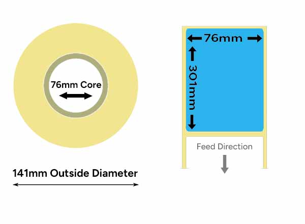 Racking Labels Blue 76mmx  301mm