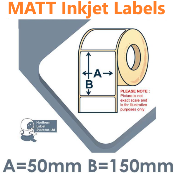 Matt Paper Inkjet Labels, Primera 50x150mm